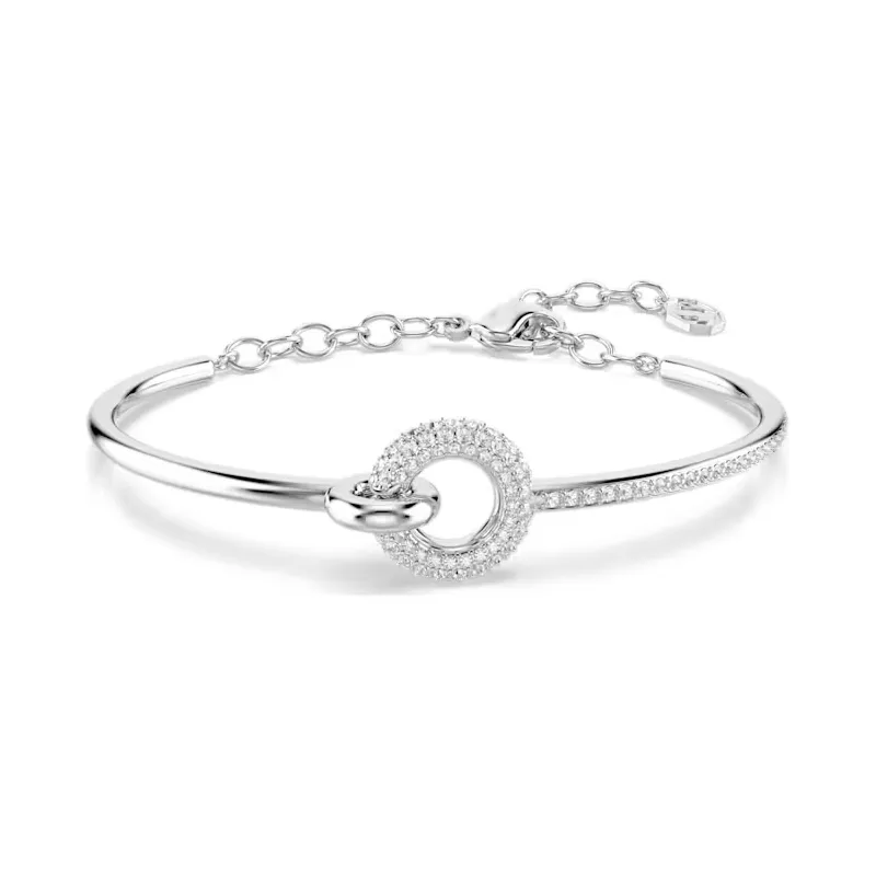 Bracciale rigido Dextera, Bianco, Placcato Rodio Donna Swarovski Bracciale rigido Dextera, Bianco, Placcato Rodio Donna Swarovski