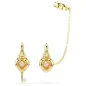 Orecchini Pendenti con Ear Cuff, Cuore con Chiave Rosa Swarovski