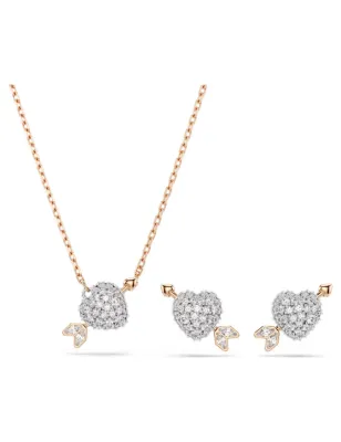 Set Idyllia, Cuore con Freccia, Bianco Donna Swarovski