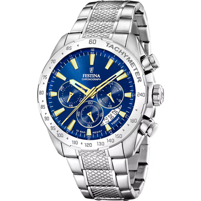 Orologio Timeless Chronograph Azzurro F20668/2 Uomo Festina Orologio Timeless Chronograph Azzurro F20668/2 Uomo Festina