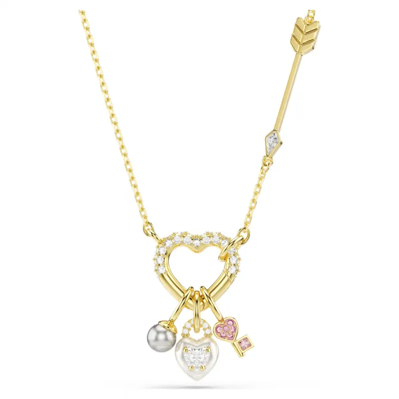 Collana Idyllia,Cuore, Chiave, Rosa, Placcato color oro Donna Swarovski Collana Idyllia,Cuore, Chiave, Rosa, Placcato color oro Donna Swarovski