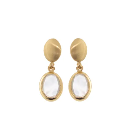 Orecchini Mignon con pendente ovale in madreperla Donna Aquaforte