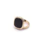 Anello Mignon con pasta vitrea nera quadrata Donna Aquaforte