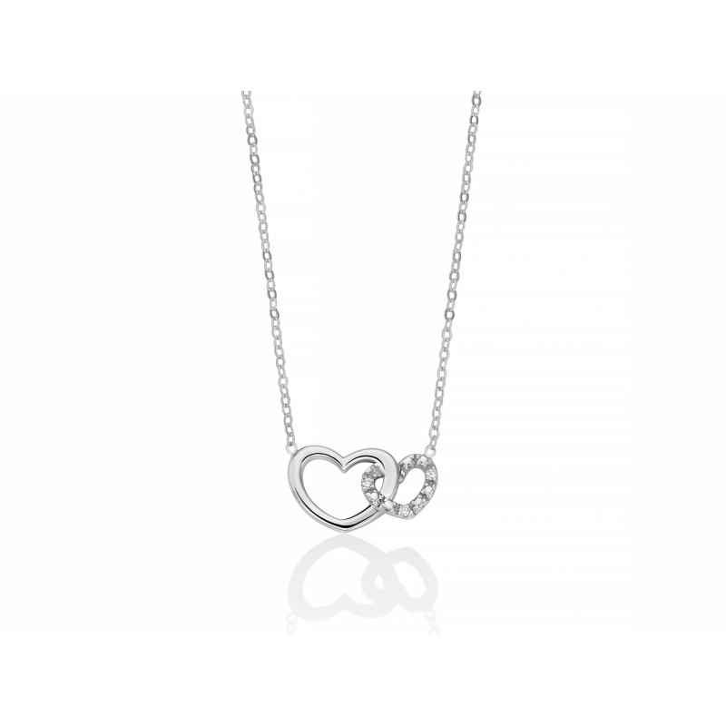 COLLANA ORO BIANCO CUORI DONNA MILUNA I DIAMANTI