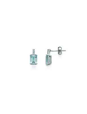 ORECCHINI ORO BIANCO ACQUAMARINA DONNA MILUNA LE GEMME
