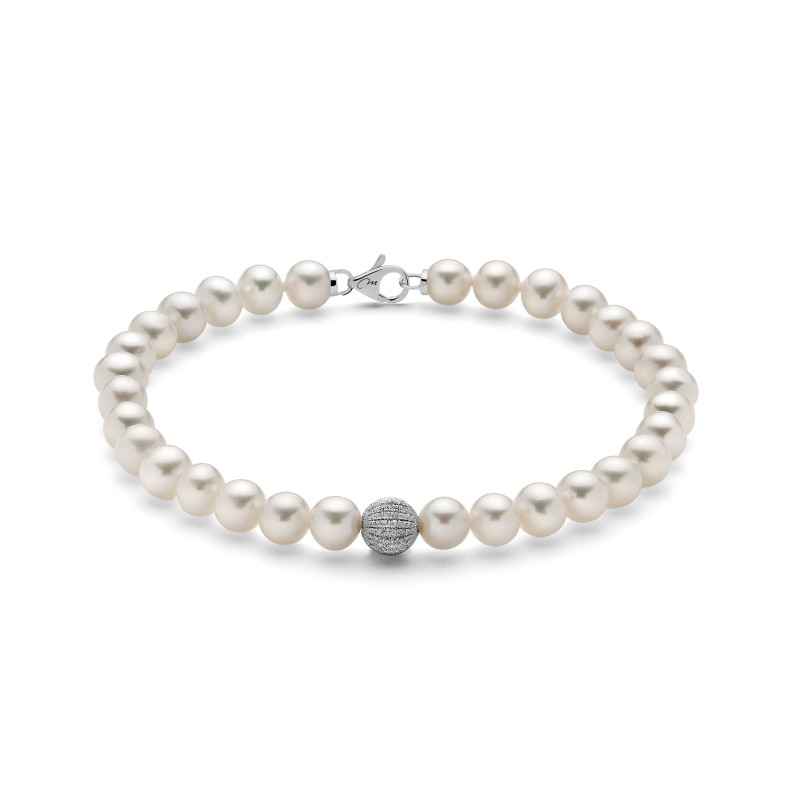 Bracciale ORO BIANCO Donna Miluna Le Perle