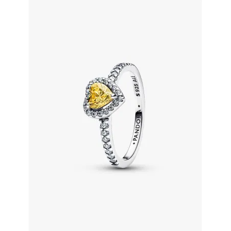 Anello Cuore in Rilievo Giallo mis.52 Donna Pandora