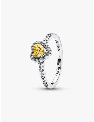 Anello Cuore in Rilievo Giallo mis.56 Donna Pandora