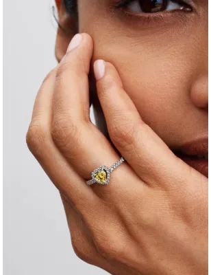 Anello Cuore in Rilievo Giallo mis.54 Donna Pandora