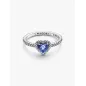 Anello Cuore in Rilievo Blu mis.52 Donna Pandora