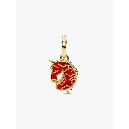 Charm Pendente Cavallo Vetro di Murano Rosso Donna Pandora