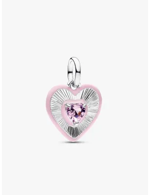 Charm Medallion Cuore Radiante Rosa Pandora ME