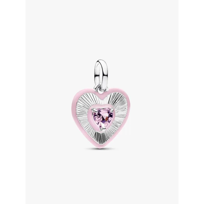 Charm Medallion Cuore Radiante Rosa Pandora ME Charm Medallion Cuore Radiante Rosa Pandora ME