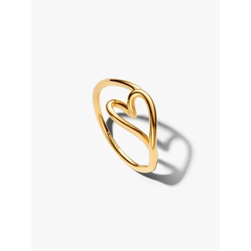 Anello dorato Cuore Piccolo Linea Sinuosa mis.56 Donna Pandora Anello dorato Cuore Piccolo Linea Sinuosa mis.56 Donna Pandora