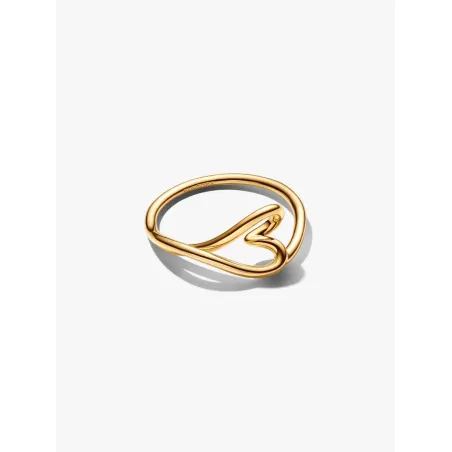 Anello dorato Cuore Piccolo Linea Sinuosa mis.56 Donna Pandora