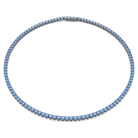 Collana Tennis Matrix, Taglio Round, Blu Uomo Swarovski