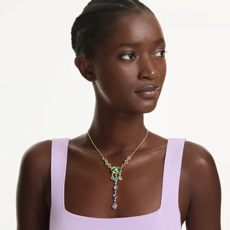 Collana a Y Gema, Multicolore, Placcato Color Oro Donna Swarovski Collana a Y Gema, Multicolore, Placcato Color Oro Donna Swarovski