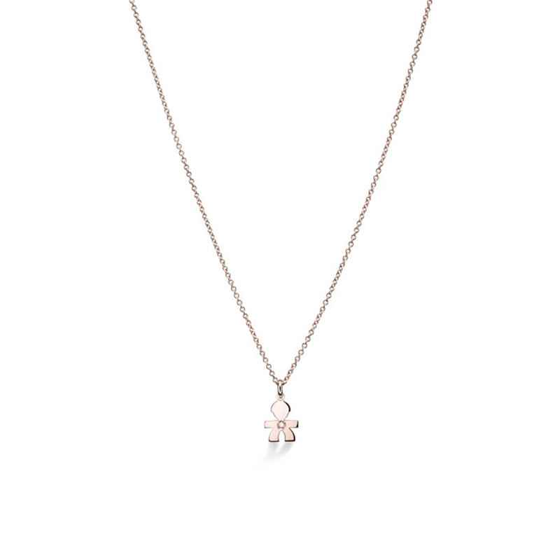 COLLANA BIMBO ORO ROSA DIAMANTE I PREZIOSI LE BEBE'