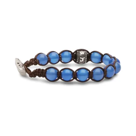 Bracciale Agata Blu Ruota Preghiera 8mm BHS1100-18 Tamashii