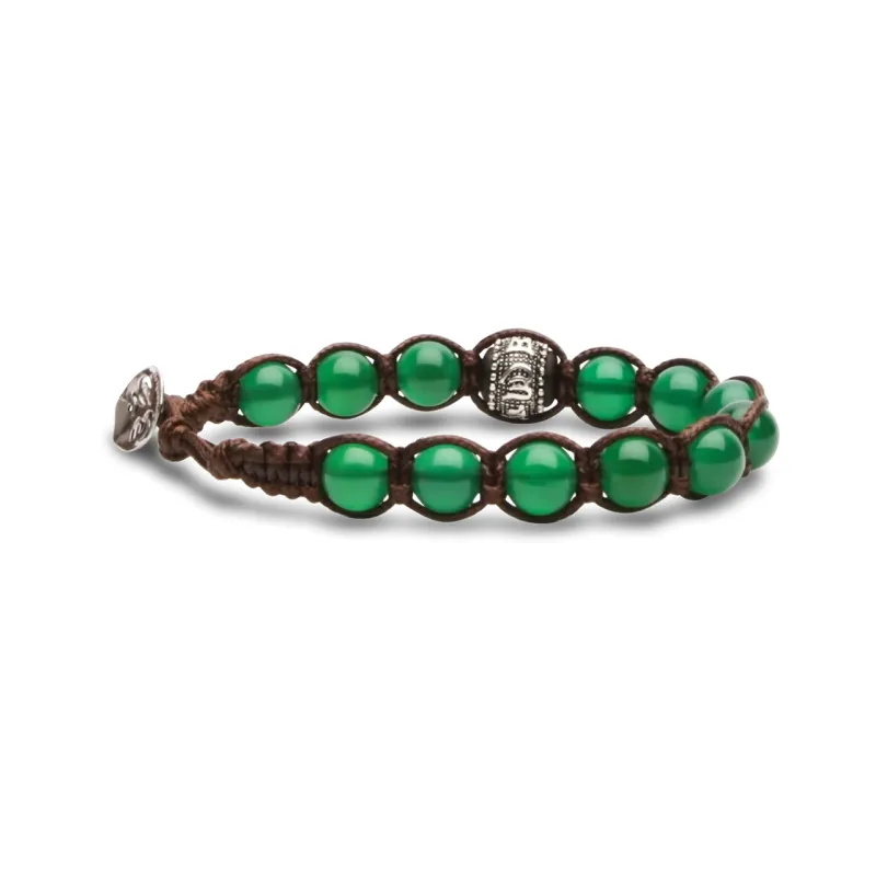 Bracciale Agata Verde Ruota Preghiera 8mm BHS1100-12 Tamashii