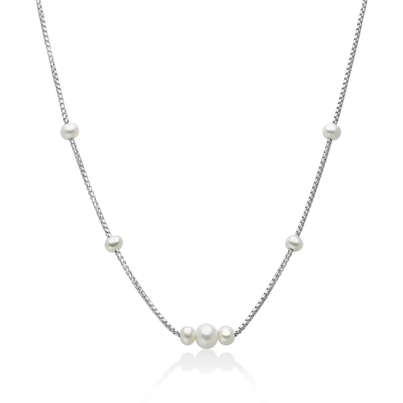 Collana in argento con perle Oriente Donna Miluna Le Perle