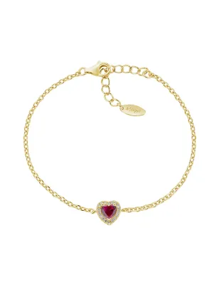 Bracciale dorato Dolce Cuore Rubino Donna Amen
