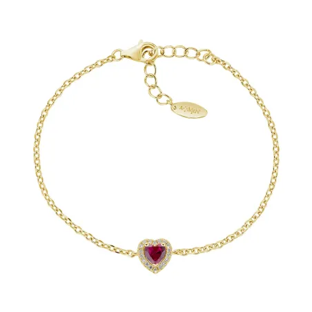 Bracciale dorato Dolce Cuore Rubino Donna Amen