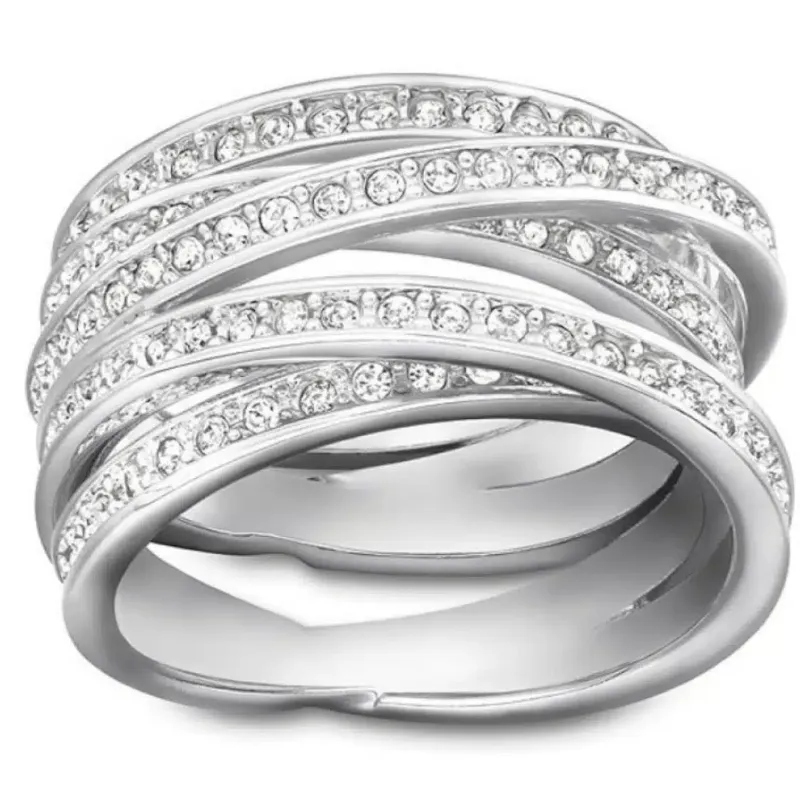 Anello chevalier Spiral mis.50 Donna Swarovski