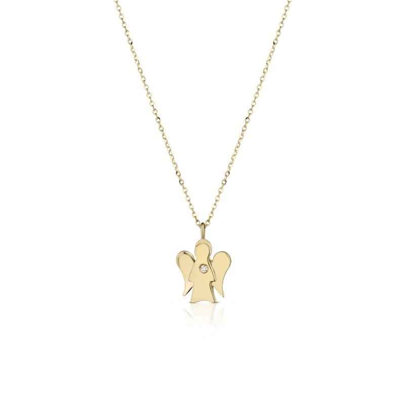 COLLANA PENDENTE ANGELO ORO E DIAMANTE ROBERTO GIANNOTTI