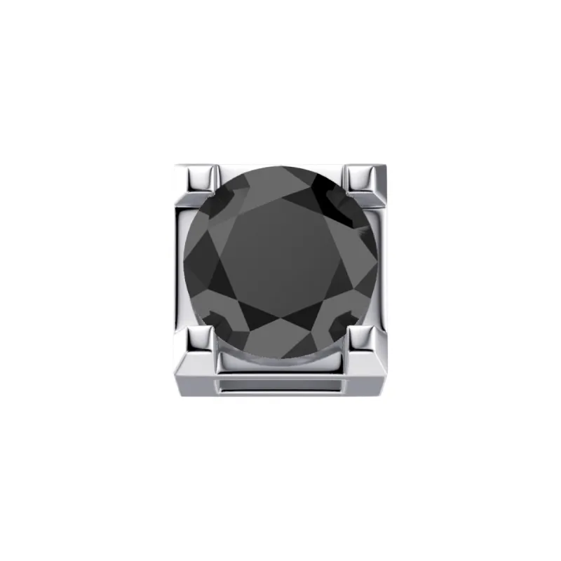 Elemento Griffe Oro Bianco e Diamante nero 0.05 ct Donnaoro