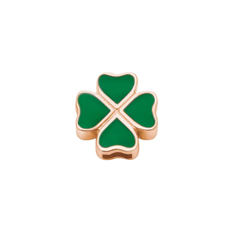 Elemento Griffe Quadrifoglio Verde in Oro Rosa Donna Donnaoro
