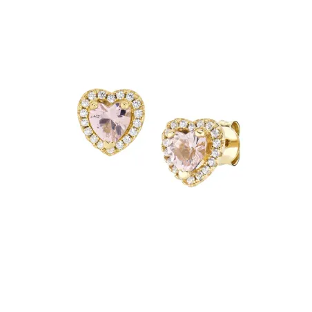 Orecchini dorati Dolce Cuore Rosa Morganite Donna Amen