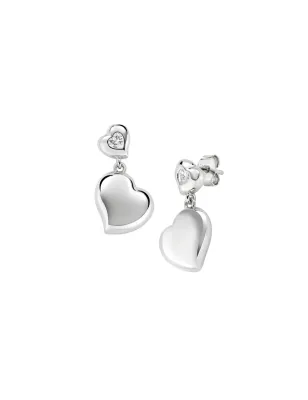 Orecchini Cuori Gemelli con Zircone Donna Amen