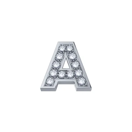 Lettera A in Oro Bianco 18kt e Diamanti Donnaoro