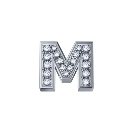 Lettera M in Oro Bianco 18kt e Diamanti Donnaoro