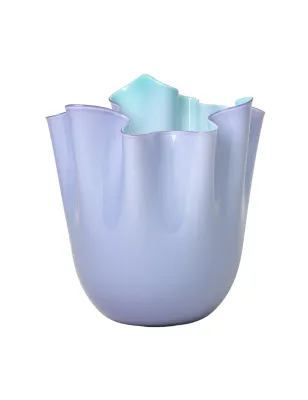 Fazzoletto lilla menta vaso medium h24 ø20 Murano Venini