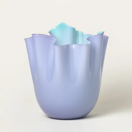 Fazzoletto lilla menta vaso medium h24 ø20 Murano Venini