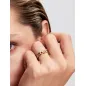 Anello dorato Catena Maglia Cubana con Cuore mis.56 Donna Pandora