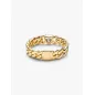 Anello dorato Catena Maglia Cubana con Cuore mis.54 Donna Pandora