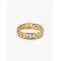 Anello dorato Catena Maglia Cubana con Cuore mis.52 Donna Pandora