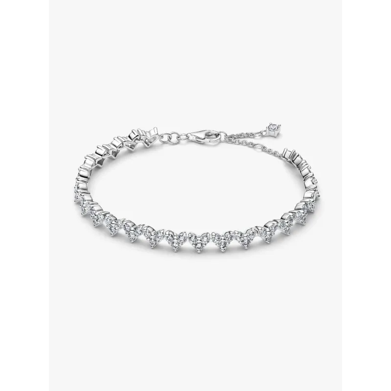 Bracciale Cuori con Tre Pietre cm.20 Donna Pandora