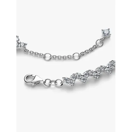 Bracciale Cuori con Tre Pietre cm.16 Donna Pandora