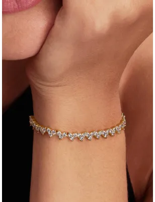 Bracciale dorato Cuori con Tre Pietre cm.18 Donna Pandora - category_name - XDMG De Marchi Gianotti