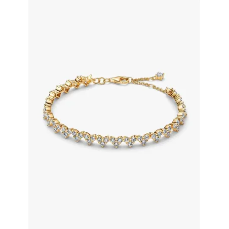 Bracciale dorato Cuori con Tre Pietre cm.16 Donna Pandora