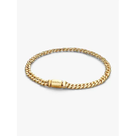Bracciale Dorato Catena Maglia Cubana cm.18 Donna Pandora
