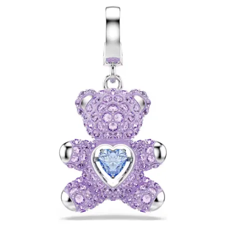 Charm Idyllia Orsetto Viola placcato rodio Donna Swarovski