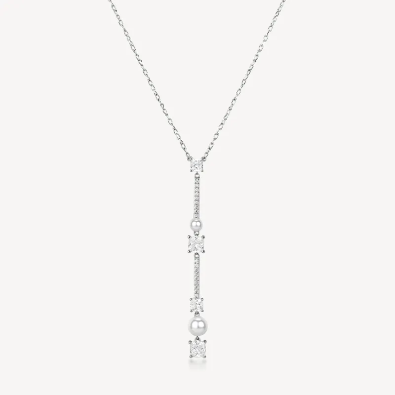 Collana Fancy con Perle e Zirconi Bianchi Donna Brosway