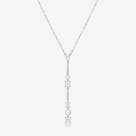 Collana Fancy con Perle e Zirconi Bianchi Donna Brosway