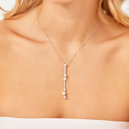 Collana Fancy con Perle e Zirconi Bianchi Donna Brosway