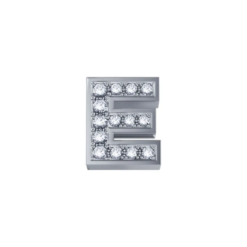 Lettera E in Oro Bianco 18Kt Donna Donnaoro Elements